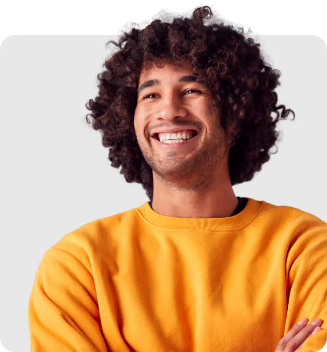 man in orange jumper